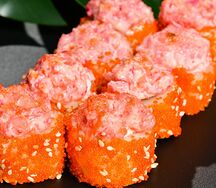 Запеченный ролл с кальмаром