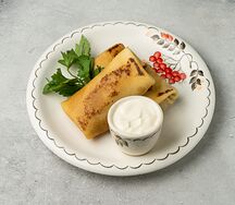 Блины с грибами и луком