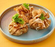 Блинчики с мясом цыпленка и грибами