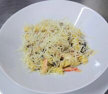 Паста с курицей и грибами