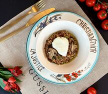 Гречотто с грибами и яйцом пашот