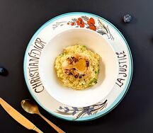 Пшенная каша с печеной грушей и базиликом