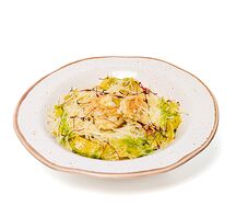 Паппарделле с соусом песто и креветками