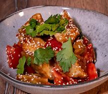 Хрустящий баклажан в соусе-терияки