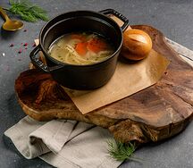 Куриный суп с домашним яйцом