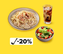 Ужин с пастой Карбонара