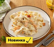 Фетучини с лососем