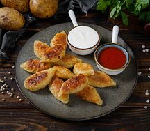 Жареные картофельные курзе с грибами