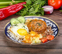 Бифштекс с гарниром