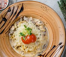 Паста из телятины с грибами