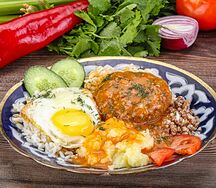 Бифштекс с гарниром