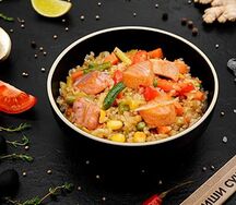 Тяхан с лососем