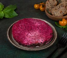 Салат постный Шуба с морской капустой