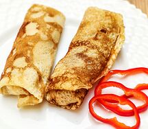 Блинчики с ветчиной и сыром