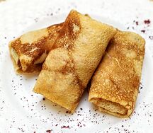 Блинчики с мясом и луком