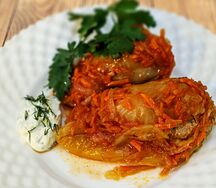 Жареный фаршированный перец