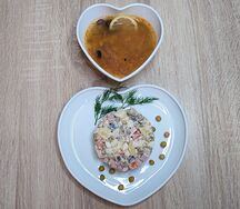 Солянка и салат Оливье