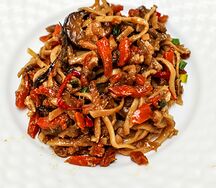 Лапша удон с курицей и соусом терияки