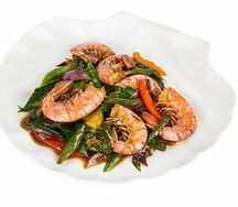 Креветки в Хо соусе с овощами