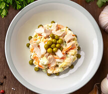 Оливье с копченой курицей