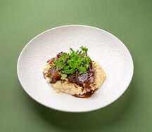 Говяжьи щечки с ризотто