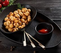 Мини пельмени жареные