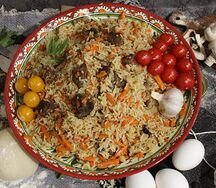 Плов в казане на углях