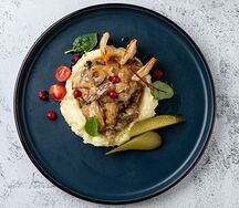 Бефстроганов с белыми грибами