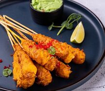 Креветки темпура в соусе васаби