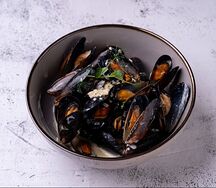 Мидии в соусе горгонзола