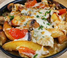 Горячая сковорода с курицей 350гр