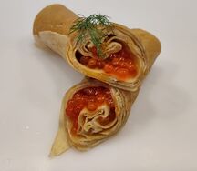 Блин с натуральной красной икрой