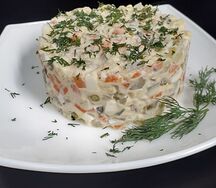 Оливье с говядиной