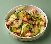 Цукини с креветками и цитрусовым соусом 
