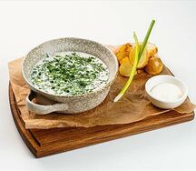 Окрошка с говядиной на кефире