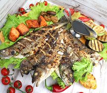 Рыбное ассорти на мангале