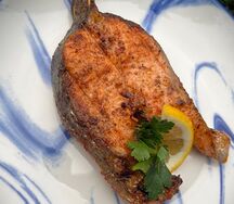 Стейк из сёмги на мангале
