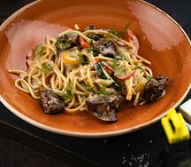 Паста с куриной печенью