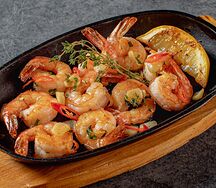 Сковорода жареных Тигровых креветок