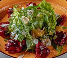 Тёплый салат с куриной печенью