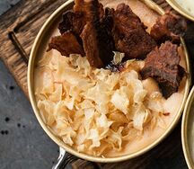 Пюре с беконом и чесноком