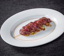 Бавет с картофелем, артишоками и пармезаном