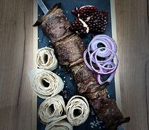 Шашлык из говяжьей печени с курдюком