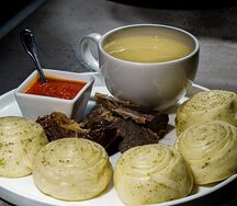 Хинкал слоеный с сушеным мясом