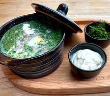 Окрошка с говяжьим языком
