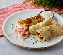 Блины с ветчиной и сыром