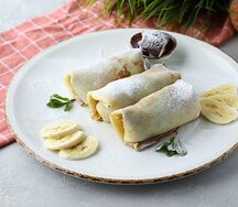 Блины с бананом и шоколадом