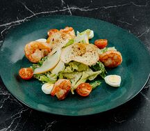 Салат Цезарь с креветками