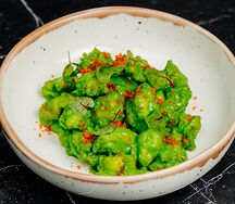 Креветки попкорн в соусе васаби