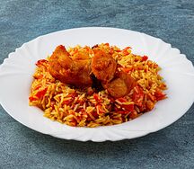 Золотистый плов с курицей